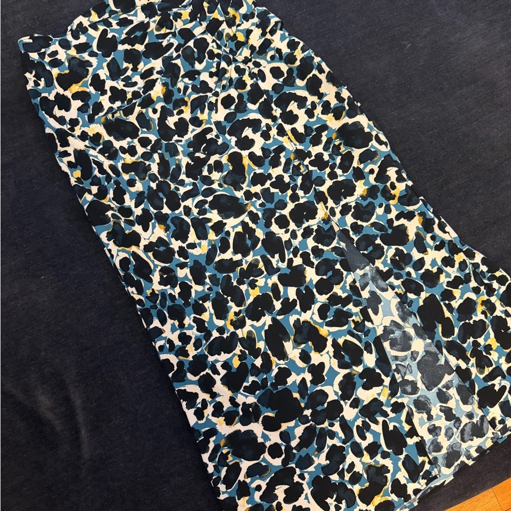 Zara Blue and Black Floral Skirt